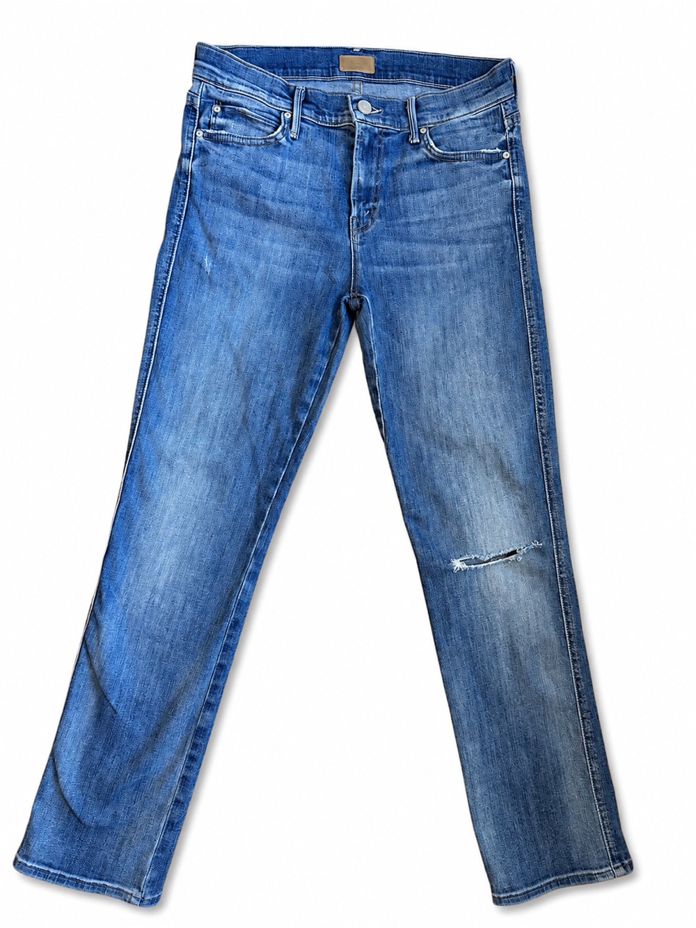 MOTHER The Looker Jeans Womens 29 Medium Wash Distressed Knee Skinny Denim
